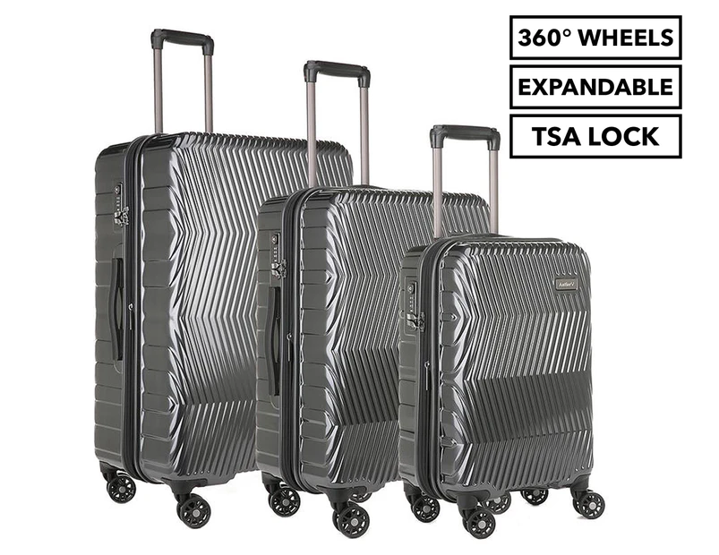 Antler Viva 3-Piece Hardcase Luggage/Suitcase Set - Charcoal