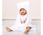 Bubba Blue 70x100cm Wish Upon A Star Novelty Hooded Baby Bath Towel - White