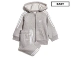 Adidas Originals Baby Outline Hoodie & Trackpants Set - Medium Grey Heather/White