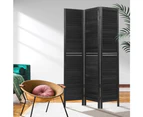 Artiss 3 Panel Room Divider Screen Privacy Wood Dividers Timber Stand Black