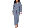 Le Suit Womens Plus Two-Button Pleated Pant Suit