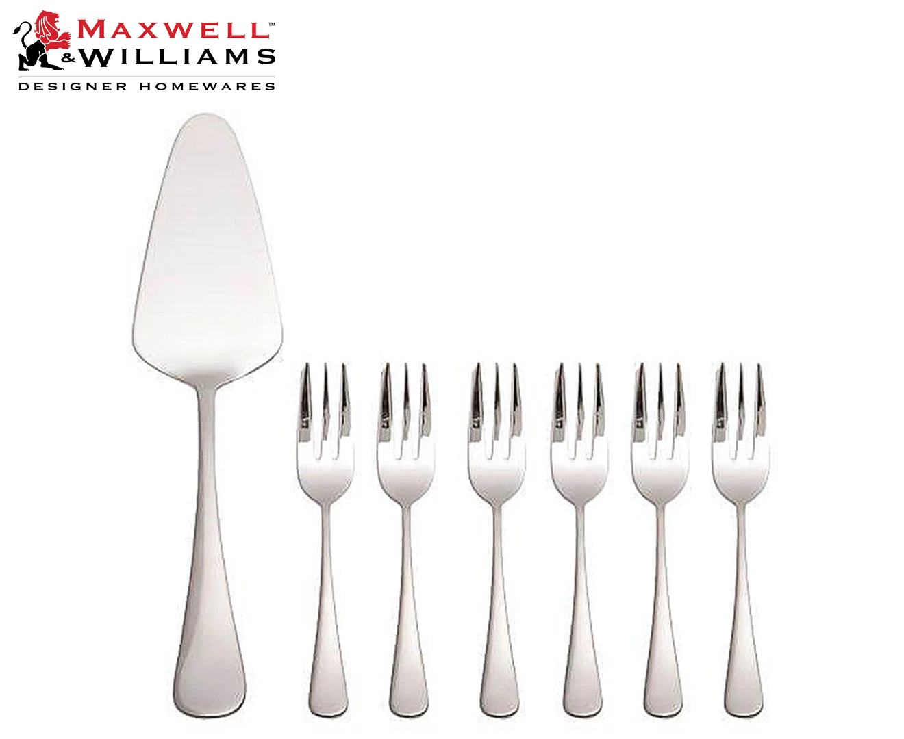 Maxwell & Williams 7-Piece Madison Cake Server & Fork Set