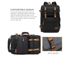 CBL Convertible Backpack Messenger Bag Fits 17.3 Inch Laptop-Black