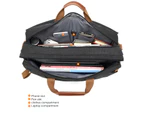 CBL 17.3 Inch Convertible Messenger Bag Backpack-Canvas Black