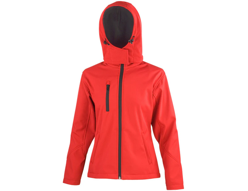 Result Core Womens Lite Hooded Softshell Jacket (Red/Black) - BC3252