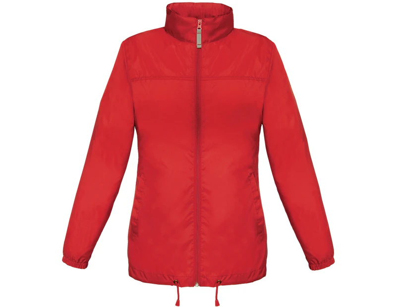 B&C Womens Sirocco Lightweight Windproof, Showerproof & Water Repellent Jacket (Red) - BC1283