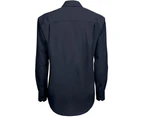 B&C Mens Smart Long Sleeve Poplin Shirt / Mens Shirts (Navy Blue) - BC111