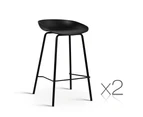Artiss x 2 Kitchen Bar Stools Bar Stool Chairs Metal Black Barstools