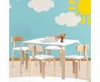 Keezi 5PCS Childrens Table and Chairs Set Kids Furniture Toy Dining White Desk