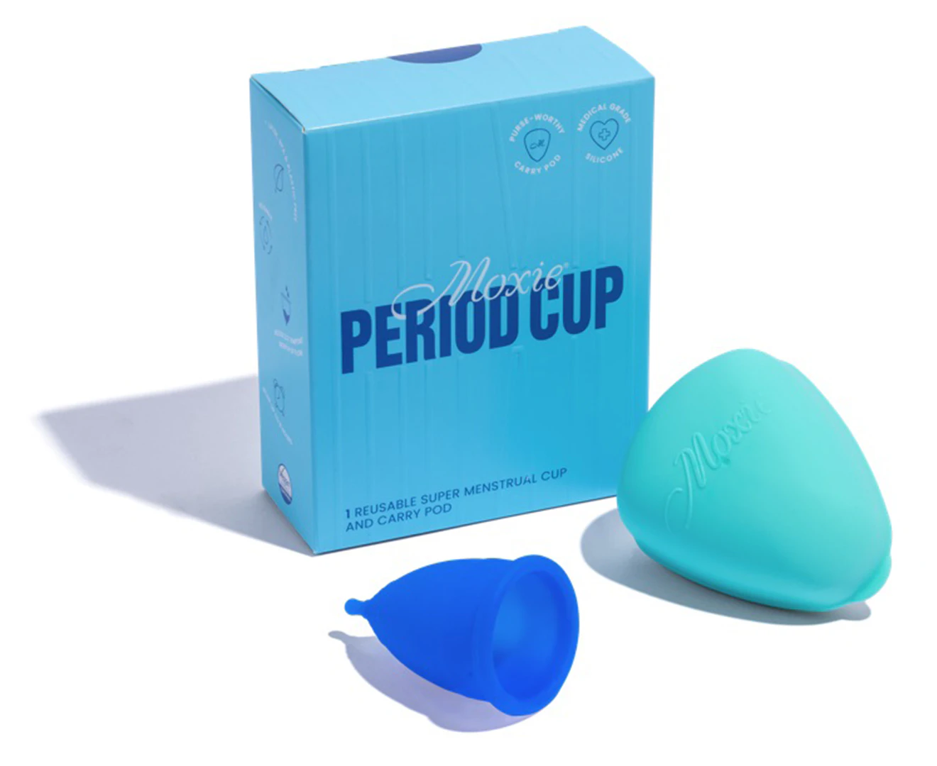 Moxie Reusable Menstrual Cup - Blue (Super)