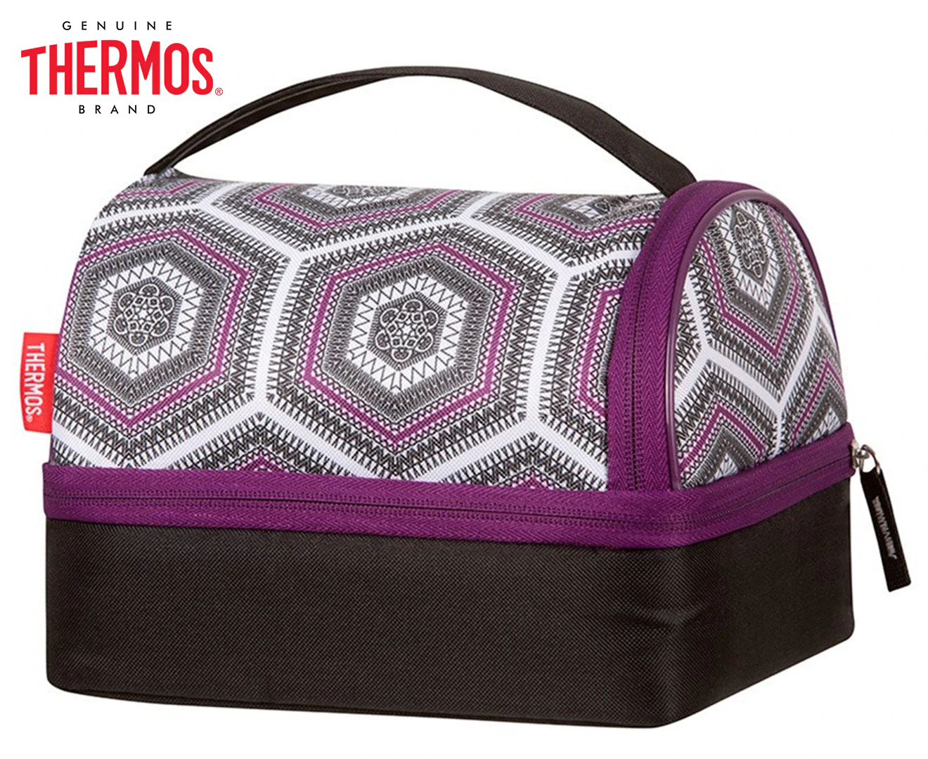 Thermos Raya Pack-In Portable On The Go Lunch Bag Kids Lunchbox Purple Hexagon