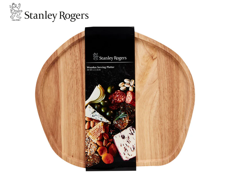 Stanley Roger 30x33cm Round Wooden Serving Platter