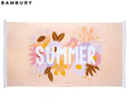 Bambury Printed Beach Towel - Summer Pink