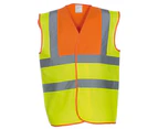 Yoko Unisex Premium Hi-Vis Waistcoat Vest / Jacket (Hi Vis Yellow/Orange) - BC1263