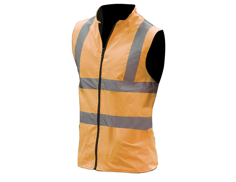 Yoko Mens Workwear Hi-Vis Reversible Fleece Vest / Jacket (Hi Vis Orange) - BC1232