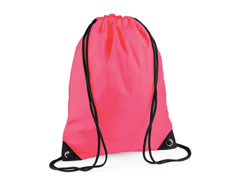 Bagbase Premium Gymsac Water Resistant Bag (11 Litres) (Fluorescent Pink) - BC1299