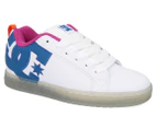 DC Shoes Men's Court Graffik SE Skate Shoes - White/Black/Cyan