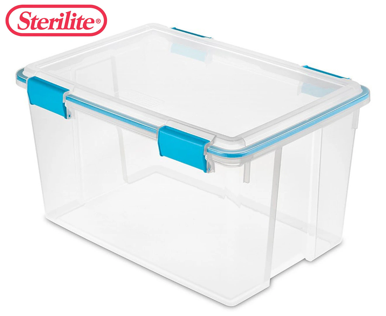 Sterilite Stack & Carry 2 Layer Handle Box, Aqua Blue