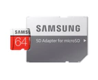 Samsung EVO PLUS 64GB Micro SD with Adapter, up to 100MB/s Read,