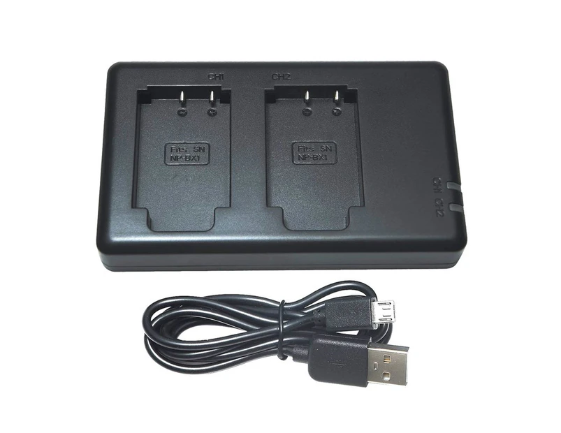 USB Dual Battery Charger for Sony NP-BX1 DSC-WX500 HX90V HDR-AS200V HDR-PJ410 HDR-CX405 HDR-CX440 Camera