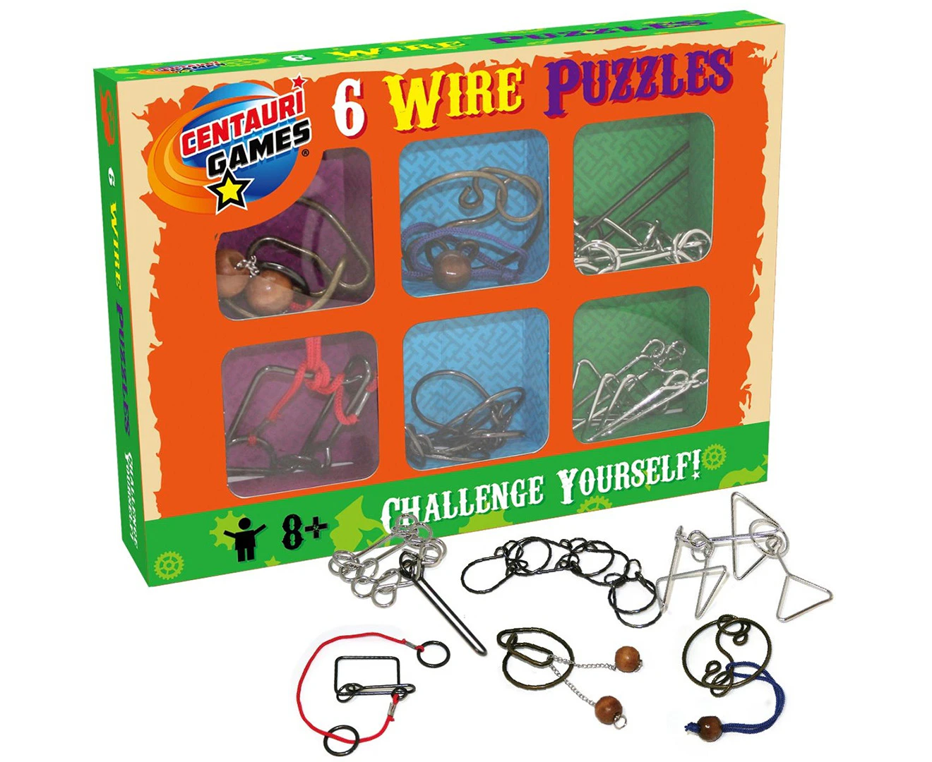 6pc Centauri Games Metal Wire Puzzle Solving/Brain Teaser Skill Toy Kids 8y+