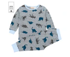 MeMaster - Baby Boys Dinosaur AOP Pyjama Set - Grey