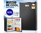 Devanti 127L Bar Fridge Black Freezer Refrigerator Cooler Home Office