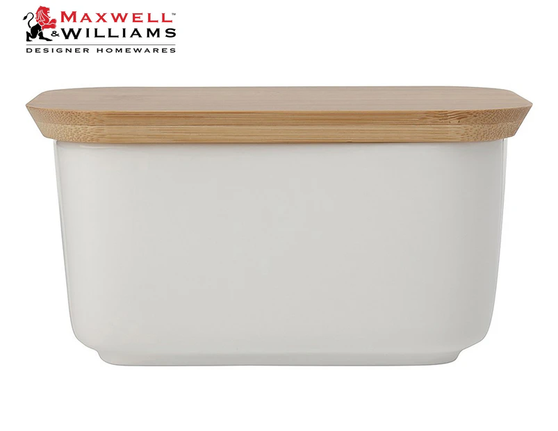 Maxwell & Williams White Basics Butter Dish w/ Bamboo Lid