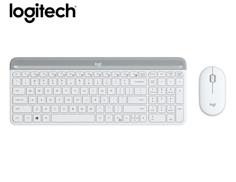 Logitech M470 Slim Wireless Keyboard & Mouse Combo - White