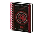 Game Of Thrones Notebook House Targaryen Crest  Official A5 Wiro - Black
