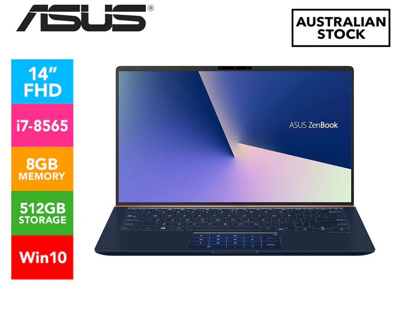 ASUS 14-Inch ZenBook i7-8565 512GB UX433FN-A5037T Notebook - Royal Blue