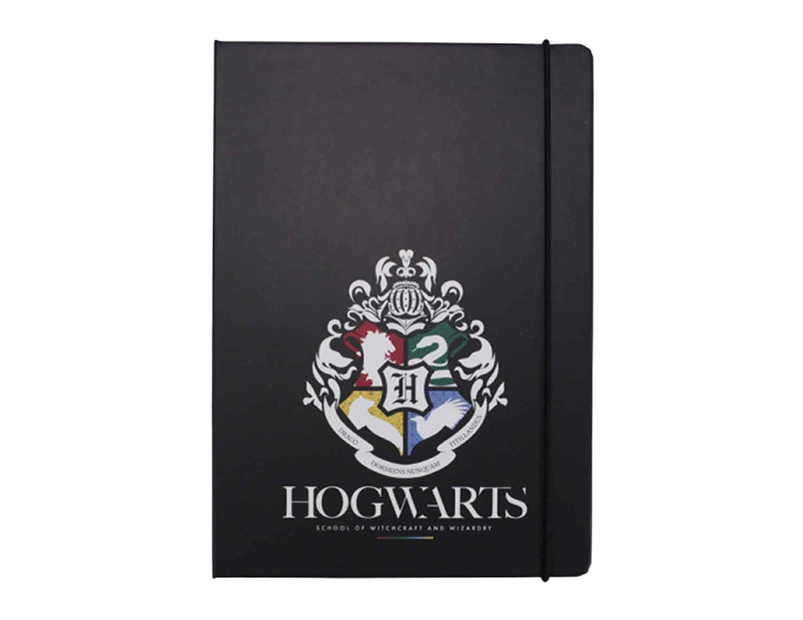 Harry Potter Stationery Notebook Hogwarts House Pride Logo  Official  A5 - Black