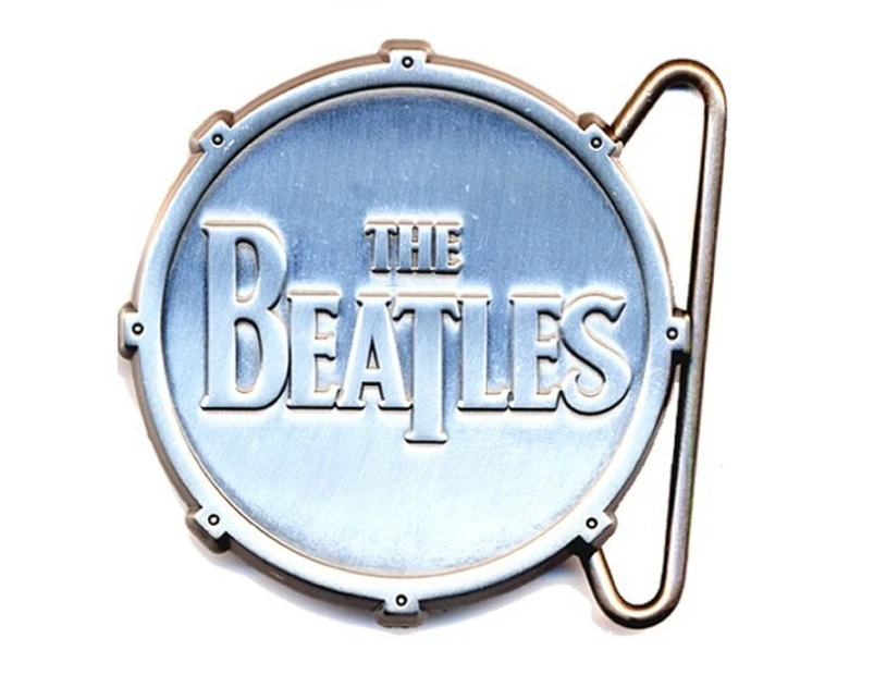 The Beatles Belt Buckle Classic Drop T Drum Logo  Official Metal - Silver