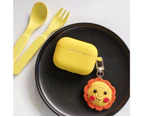 WIWU Cute Lion Face Bluetooth Wireless Earphone Case Anti-lost Strap For Apple Airpods Pro-Yellow