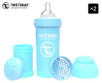 2 x Twistshake Anti-Colic 260mL Baby Bottle - Pastel Blue