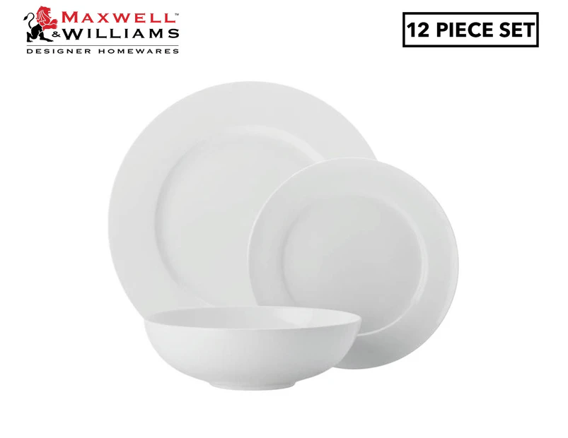 Maxwell & Williams 12-Piece Cashmere Classic Rim Dinner Set - White