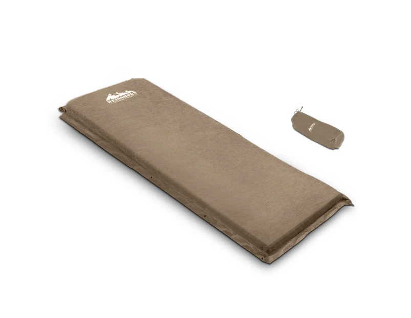 Weisshorn Self Inflating Mattress Camping Sleeping Mat Air Bed Pad Single Coffee
