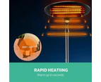 Electric Patio Heater Outdoor Strip Heater Panel Portable Radiant Halogen Heatstrip Heat Bar Pedestal Stand Indoor Outdoor Heating Black 2000W