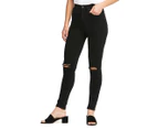 Lee Women's High-Licks Crop Jeans - Grazed Black