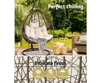 Gardeon Outdoor Furniture Lounge Hanging Swing Chair Wicker Egg Hammock Latte