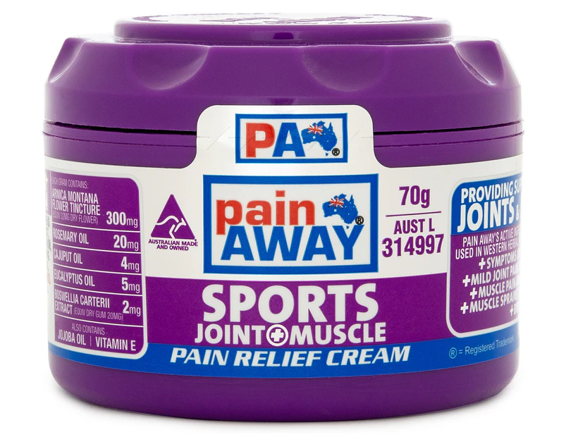 Pain Away Sports Joint & Muscle Pain Relief Cream 70g + Bonus Cold Compression Bandage