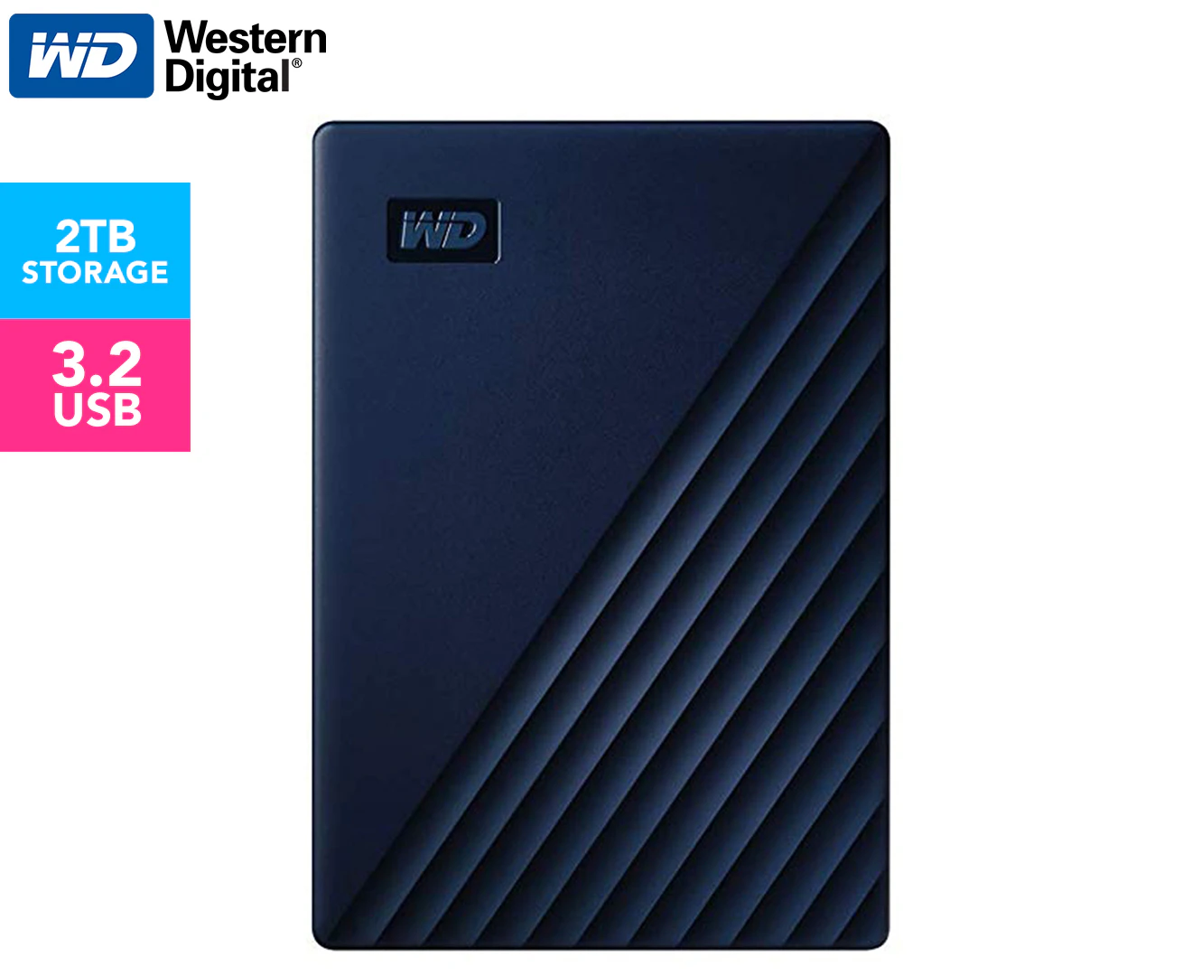 WD My Passport for Mac 2TB Portable External HDD - Midnight Blue [WDBA2D0020BBL-WESN]