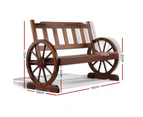 Garden Bench Seat Wooden Wagon Chair Outdoor Chairs Garden Backyard Patio Park Furniture Gardeon