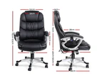 8 Point PU Leather Reclining Massage Chair - Black