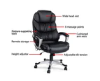 Artiss 8 Point Heated Massage Office Chair Vibration Executive Computer Black