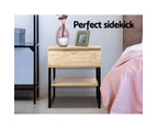 Bedside Tables Drawers Side Table Wood Nightstand Storage Cabinet Lamp
