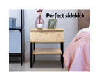 Artiss Bedside Table 1 Drawers with Shelf - CASEY