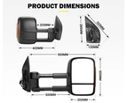 SAN HIMA Extendable Towing Mirrors for Nissan Pathfinder MY 2003-2013 Black Pair