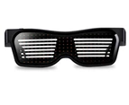 Rechargeable Bluetooth Glowing Glasses Dynamic APP Glowing Glasses USB Suitable for Christmas Bar Party-Red