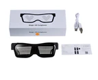 Rechargeable Bluetooth Glowing Glasses Dynamic APP Glowing Glasses USB Suitable for Christmas Bar Party-White